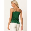 cheibear Women's Satin Tank Top V Neck Basic Silky Double Strap Sleeveless Blouse - 3 of 4