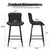 SKRAN Counter Height Bar Stools, Faux Leather Barstool Set of 2, Fabric Seat and Back for Dining Room, Kitchen and Islands - 3 of 4