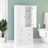 Tall Bathroom Storage Cabinet with 2 Doors, 3 Drawers, Adjustable Shelves,Freestanding Organizer - 2 of 4