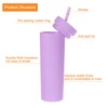 Unique Bargains Skinny Tumbler with Lids and Straws 16 OZ - 3 of 4