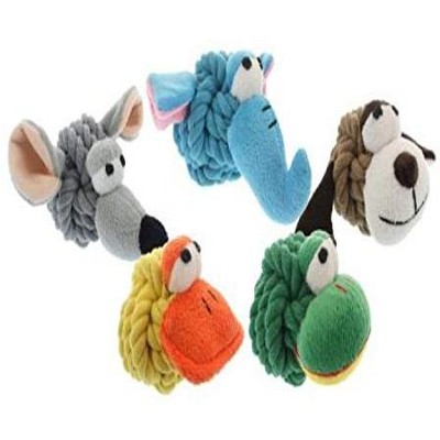 Multipet Rope Head Duck Dog Toy with Plush Face