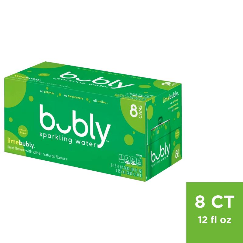 bubly Lime Sparkling Water - 8pk/12 fl oz Cans, 1 of 8