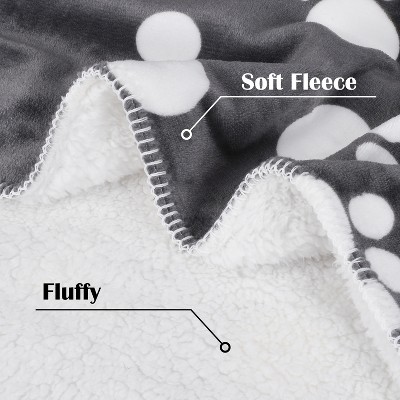 Dark Gray Paw Print Waterproof Reversible Pet Blanket