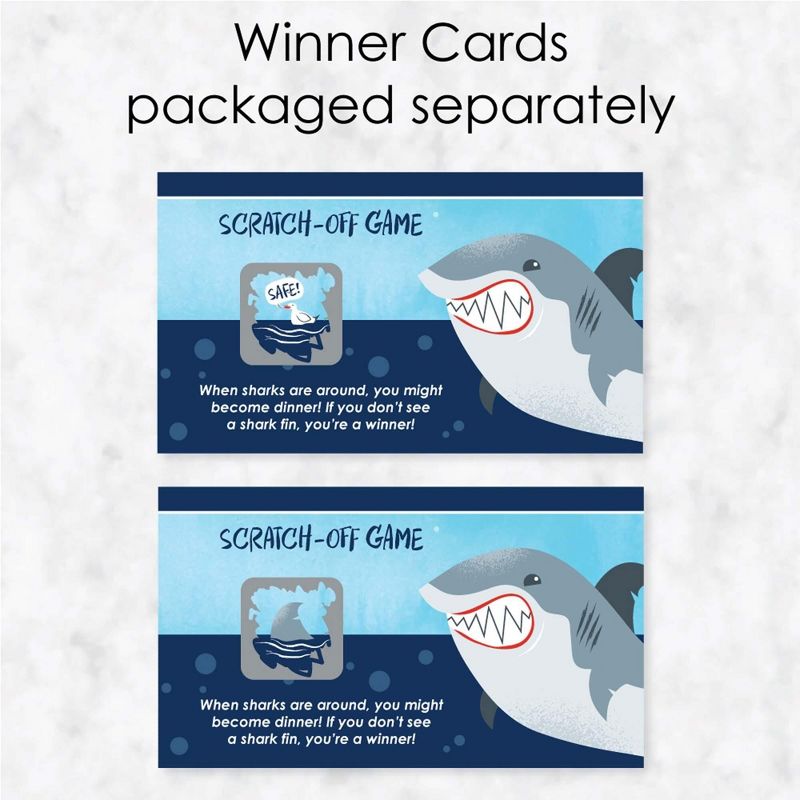 Big Dot of Happiness Shark Zone - Jawsome Party or Birthday Party Game Scratch Off Cards - 22 Count, 3 of 7