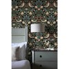 NextWall Aves Garden Peel and Stick Wallpaper Black: Whimsical Vintage Bird & Floral Design, Repositionable, Washable - image 4 of 4