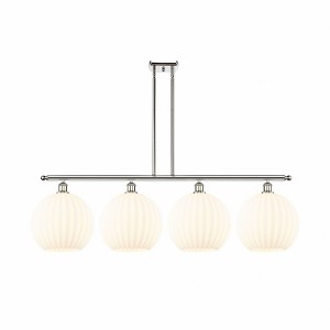 White Venetian - 4 Light Stem Hung Island In Modern Style-14 Inches Tall and 50.25 Inches Wide - 1 of 1