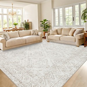 Modern Abstract Geometric Stripe Rugs for Living Room Bedroom Soft Low Pile Carpet Indoor Washable Non Slip Easy Care Area Rug - 1 of 4