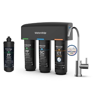 Waterdrop TSB 8-Layer High Capacity Under Sink Water Filtration System, with Dedicated Faucet, Extra WD-10PP Replacement Filter - 1 of 4