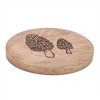 Mushroom Etched Mango Wood Coaster (Set of 4) - 2 of 4