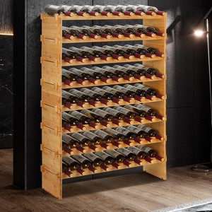 GustoWave Freestanding Wine Racks, Wine Holder Stand for Kitchen, Living Room, Natural - 1 of 4