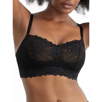 Bare Women's The Essential Lace Curvy Bralette - A10255 36a Black : Target
