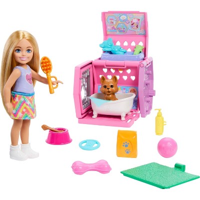 Barbie Chelsea Puppy Playset 3" Doll and Dog Carrier with Accessories