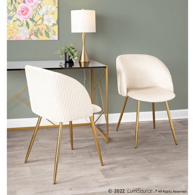 White Velvet Upholstered Arm Chair with Metal Legs