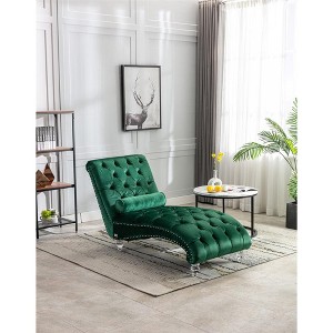 Leisure Concubine Sofa with Solid Acrylic Legs for Living Room or Bedroom - 1 of 4