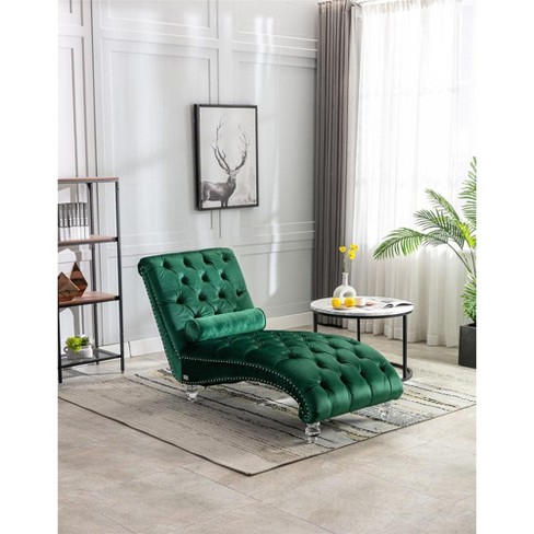 Leisure Concubine Sofa with Solid Acrylic Legs for Living Room or Bedroom - image 1 of 4