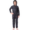 Harry Potter Boys' Hogwarts Christmas Sweater Hooded Union Suit Pajama Black - 3 of 4