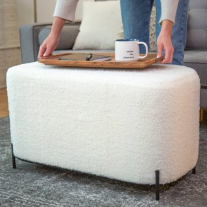 32" Modern Decorative Bench with Metal Base - WOVENBYRD - 1 of 4