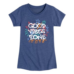Girls' - Instant Message - Good Vibes Zone Fitted Short Sleeve Graphic T-Shirt - 1 of 4