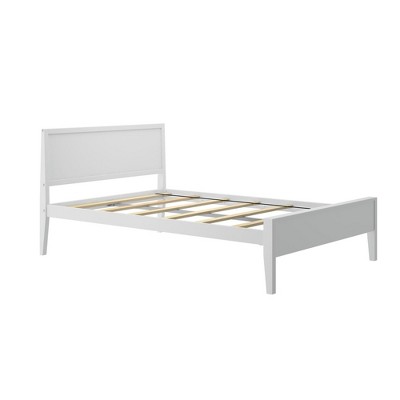 White Pine Full Bed Frame with Panel Headboard and Slats