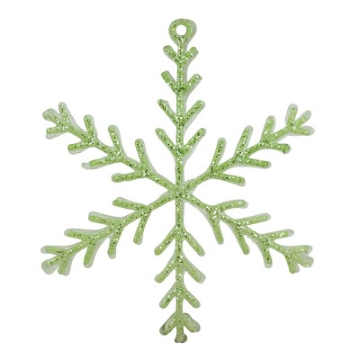 Allstate 10.5" Pastel Dreams Glittered Snowflake Christmas Ornament - Green