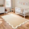 Washable Scalloped Living Room Rugs, Indoor Modern Ombre Soft Non Slip Area Rug for Bedroom, Large Home Decor Carpet for Dining Room - 4 of 4