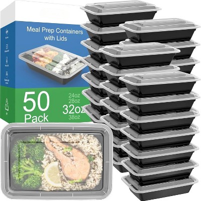 50 Pack Meal Prep Containers Reusable with Lids, Sturdy Leakproof & Food Safe