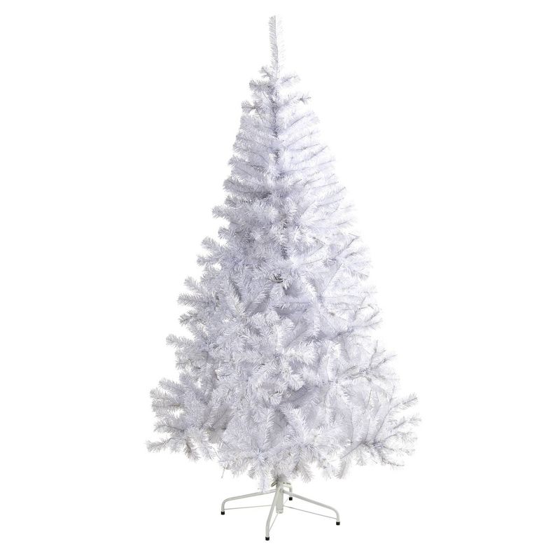 6ft Nearly Natural Pre-Lit LED White Artificial Christmas Tree Clear Lights, 4 of 13
