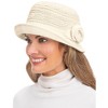 Collections Etc Crochet Flower Textured Knit Full Brimmed Hat - 4 of 4
