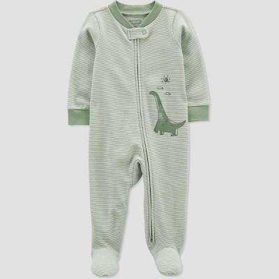 Image of Carter's Just One You®️ Baby Boys' Dino Footed Pajama - Green 3M