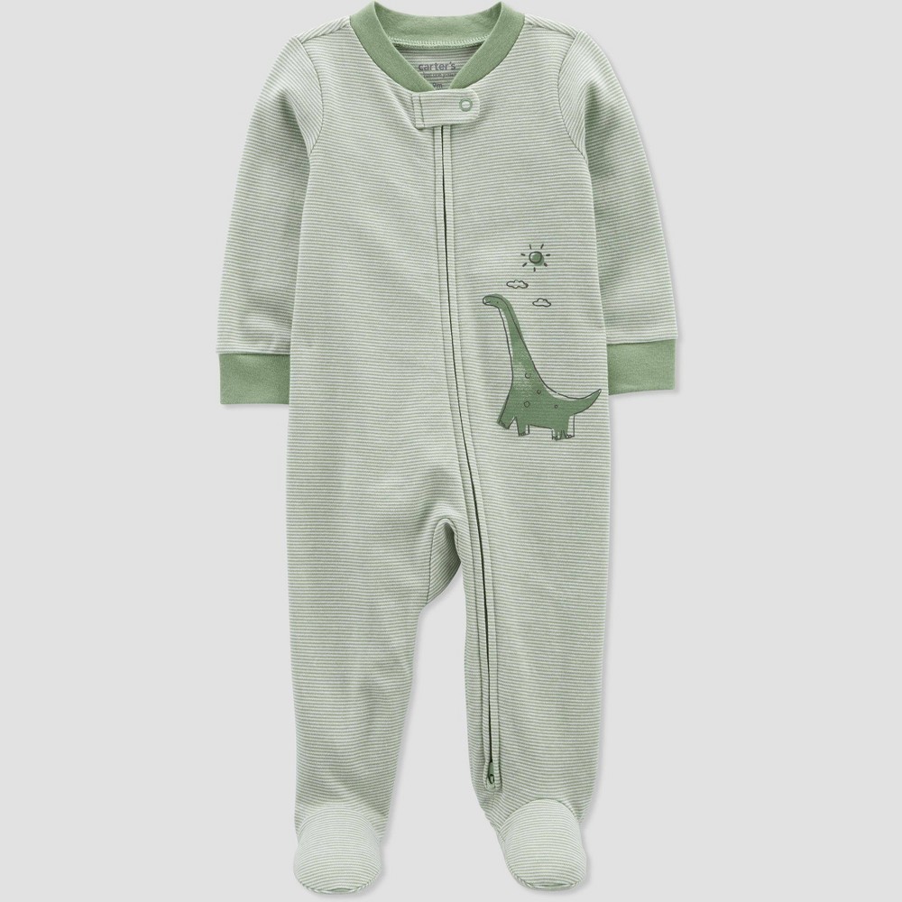 Size 9M Carter's Just One You ? Baby Boys' Dino Footed Pajama - Green 9M