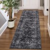 Modern Washable Geometric Rug – Ultra-Soft Distressed Accent Carpet with Non-Slip Backing - 3 of 4