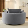 360° Swivel Sofa Chair - Corduroy Accent Barrel Chair with Dual-Layer Cushion & 3 Pillows - ModernLuxe - 4 of 4