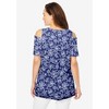 Woman Within Plus Size Short-Sleeve Cold-Shoulder Tee - 3 of 4