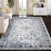 Washable Vintage Printed Rug Non Slip Low Pile Rug Soft Throw Floor Cover Foldable Indoor Carpet for Living Room Bedroom - 3 of 4