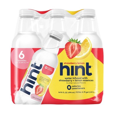 hint Strawberry Lemon Flavored Water - 6pk/16 fl oz Bottles