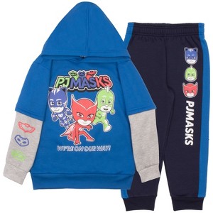 PJ Mask Little Boys 2 Piece Fleece Hoodie and Jogger Pants Outfit Set - 1 of 4