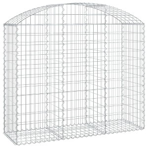 vidaXL Gabion Basket Silver Galvanized Iron 59.1 x 19.7 x 47.2/55.1 in - 59.1" x 19.7" x 47.2"/55.1" - 1 of 4
