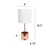 Creekwood Home Sleek Functional Accent Table Lamp with USB Rose Gold White Shade - 3 of 4