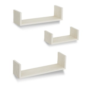 Americanflat Floating Shelves Made Of Composite Wood - Wall Mounted in Various Dimensions - Pack Of 3 - 1 of 4