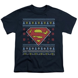 Boys' Superman Ugly Christmas Logo T-Shirt - 1 of 4