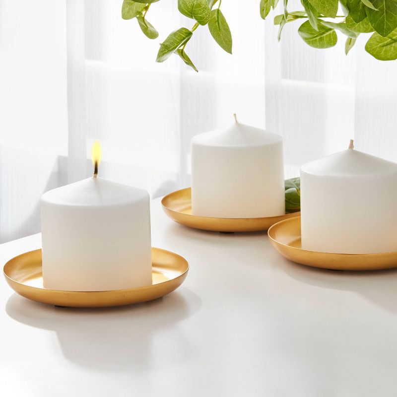 3&#34; x 3&#34; 3pk Unscented Pillar Candle Set White - Room Essentials&#8482;, 3 of 5