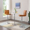 VECELO Set of 2 PU Leather Adjustable Bar Stools, Swivel Counter Chairs with Back - 4 of 4