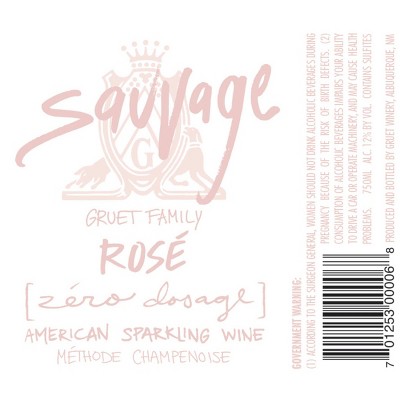 Gruet Sauvage Sparkling Rose - 750ml Bottle