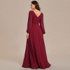 Ever-Pretty Long Sleeve V Neck Empire Waist Beading Maxi Wedding Guest Dress - image 3 of 4