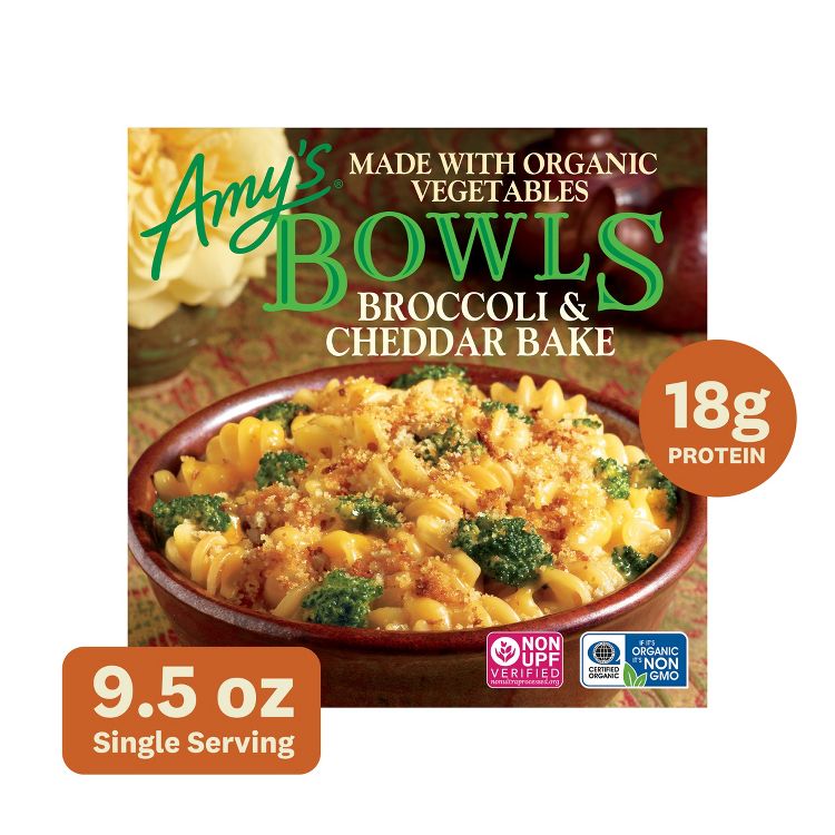 Amy's Gluten Free Broccoli & Cheddar Bake Meal Bowls - 9.5oz: Organic Certified, Non-GMO, 2 of 11