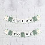 Big Dot of Happiness Boho Botanical Bride - Greenery Bridal Shower and Wedding Party Mini Pennant Banner - Bride To Be