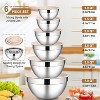 Mixing Bowls with Airtight Lids Set, 6 Piece, Size 7, 3.5, 2.5, 2, 1.5, 1QT for Prepping, Baking & Food Storage, Dishwasher & Freezer Safe, Khaki - 2 of 4