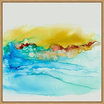 Sky Alive Abstract Canvas Print with Sylvie Maple Frame