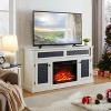 GDFStudio Orin 58.27" Farmhouse Wooden Fireplace TV Stand with Open and Closed Storage and 2 Doors - 2 of 4