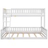 CAVINAS Twin XL over Queen Bunk Bed Wood Bed Frame with Inclined Ladder and Guardrail for Bedroom - 3 of 4